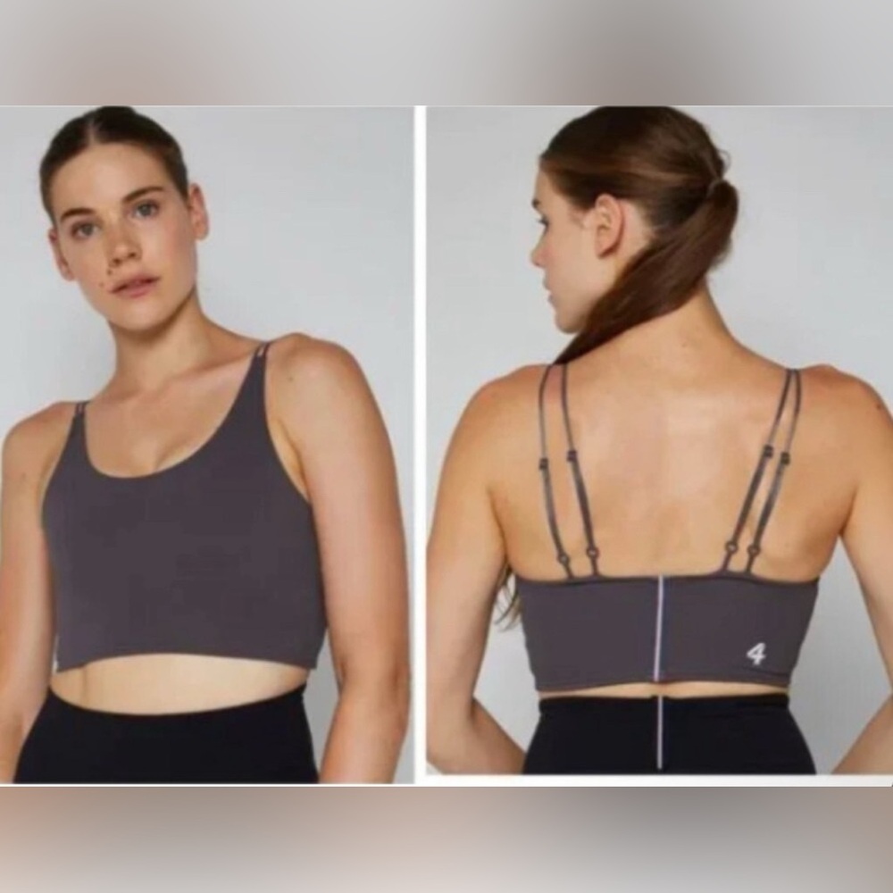 NEW Fourlaps Women's Poise Longline Bra in Graphite S